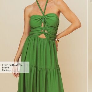 Few Moda OPT Tenny Green Strapless Halter Maxi Dress